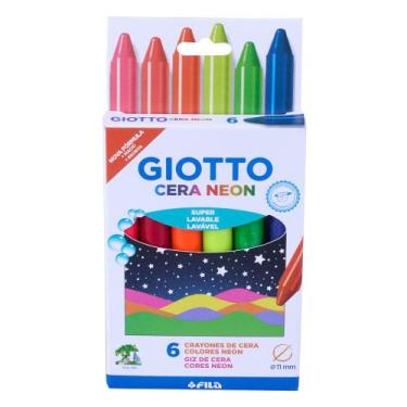 Imagem de Gizão Cera Giotto Maxi 06 Cores Neon - Canson, UNICA