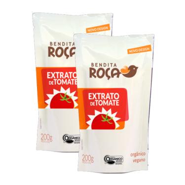 Imagem de Kit 2x: Extrato De Tomate Orgânico Sachê Bendita Roça 200g