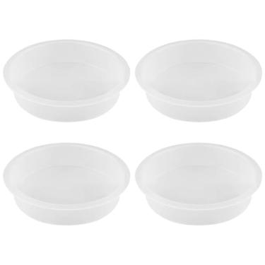 Imagem de ccHuDE 4 peças de pratos de alimentação de pássaros de plástico para papagaios, tigelas de água, alimentadores de gaiola de pássaros, bandeja de banho de pássaros, estação de alimentação de pássaros