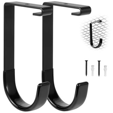 Imagem de Pacote com 2 ganchos de bicicleta para suporte de teto de garagem - revestimento antiderrapante, suporte de armazenamento de garagem para pendurar no teto, acessórios de ganchos planos de