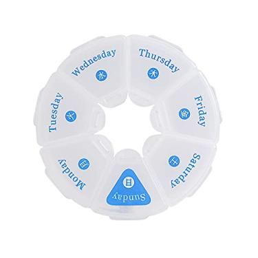 Imagem de Organizador de comprimidos semanais de 7 dias, caixa de comprimidos grande, 1 vez ao dia para comprimidos/medicamentos/suplementos/vitamina (branca)