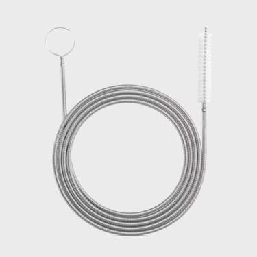 Imagem de Escova de aço de limpeza flexível de 154 cm para drenos e tubos de laboratório de ciências