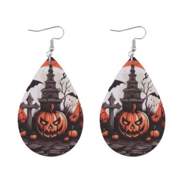Imagem de Brincos de Halloween para mulheres, morcego, abóbora, cruzes, pingentes, gota, roupas de Halloween, acessórios de bijuteria