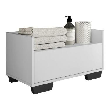 Imagem de Gabinete Armário Banheiro 60Cm Multimóveis V3625 Branco/Preto Branco/Preto