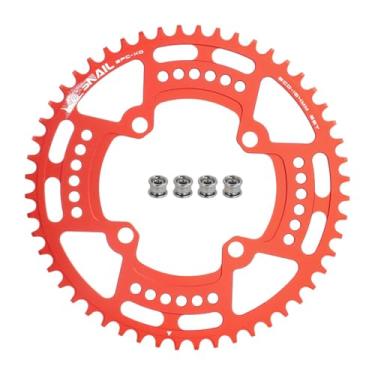 Imagem de FOMTOR Corrente 104 BCD 52T 7-12 Velocidades Compatível CNC 7075 Alumínio Estreito Dente Largo Rodada para MTB/Road Bike Ebike Roda Vermelha