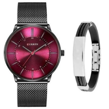 Imagem de Relógio Ultra Fino Curren Masculino Metálico + Bracelete-Masculino