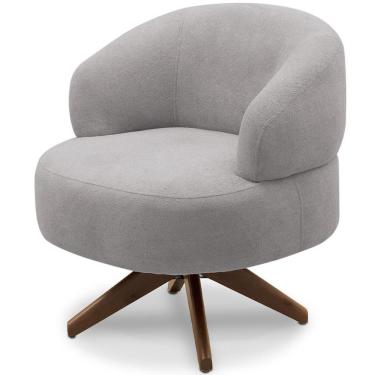 Imagem de Poltrona Decorativa Giratória Sala De Estar Living Seven F04 Veludo Cinza - Lyam Decor