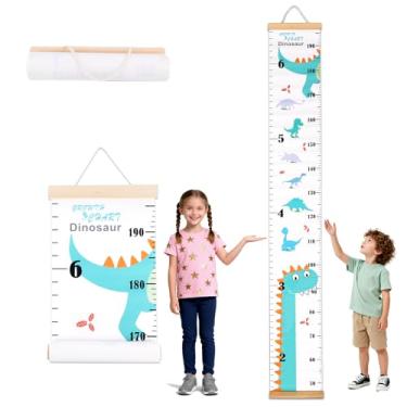 Imagem de Gráfico Crescimento Parede, Gráfico Medição Altura Infantil Fofo com Régua Rastreadora Altura Gancho Crianças Bebês Adolescentes Itens Essenciais Bebês Decoração Berçário (Dinossauro Azul)