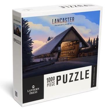 Imagem de Lantern Press Lancaster, Pennsylvania, Covered Bridge 1000 Piece Jigsaw Puzzle for Adults, Made in USA with Reference Poster