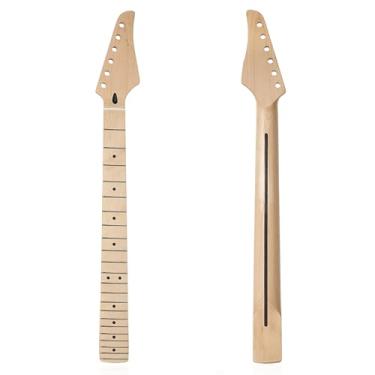 Imagem de Amuic Pescoço de guitarra Strat 22 trastes, 64 cm Canada Maple Modern C Shape ST Guitarras com raio 24 cm Fretboard Medium Jumbo Fret para substituição de peças de guitarra Stratocaster