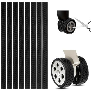 Imagem de Capas de roda de bagagem, capas protetoras de roda de silicone, redução de ruído, protetores de absorção de choque | Corte para ajuste para rodas giratórias de mala e rodízios de cadeira de escritório