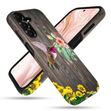 Imagem de FGDRFGRW Capa projetada para Samsung Galaxy A16 5G, 2 camadas TPU + PC, capa protetora à prova de choque – beija-flor e girassol