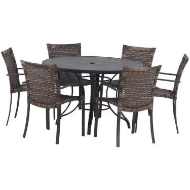 Imagem de 6 Cadeiras Ascoli Mesa Tampo Ripado Jardim, área Externa, Piscina, Edícula Trama Original Argila