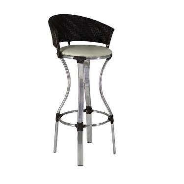 Imagem de Banqueta Alta Conforto Alumínio Fibra Tabaco Branco Gelo