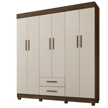 Imagem de Guarda Roupa New Copacabana 6 Portas 2 Gavetas 7 Prateleiras - Benetil