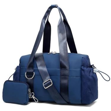 Imagem de ERTUNA Mini bolsa de ginástica para uso diário, bolsa pequena com compartimento com zíper, impermeável, bolsa de viagem fofa, bolsa de mão de treino com alça de ombro removível e carteira de moedas