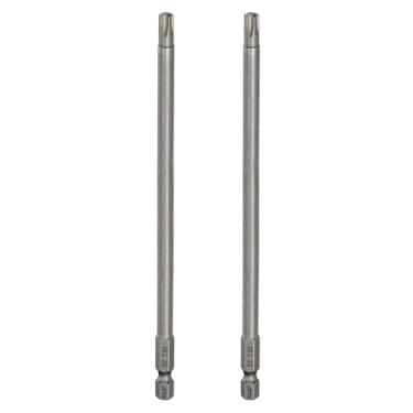 Imagem de HARFINGTON 2 peças T30 Torx cabeça chave de fenda 1/10.2 cm haste sextavada 150 mm de comprimento magnético sem furo ponta à prova de adulteração 6 pontos estrela chave de fenda S2 aço industrial