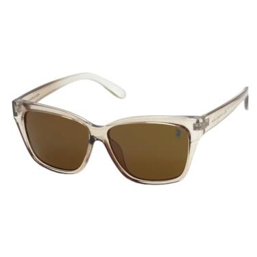 Imagem de Óculos de Sol Feminino Clássico Polo London Club com Proteção UV400 Kit contém Case Couro ECO e flanela, NY2585 Marrom