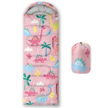 Imagem de Axolotl Saco de dormir colorido de dinossauro, kawaii, dinossauro, borboleta, acampamento, palmeiras botânicas, xadrez, acampamento, mochila para viajar, ao ar livre, equipamento de caça em ambientes