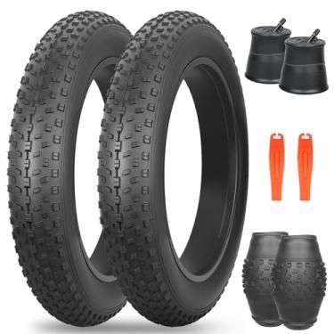 Imagem de FOMAS Pneu de bicicleta elétrica Fat Bike 16/50.8 x 10.2 cm resistente antiderrapante dobrável para substituição All Terrains pneu para bicicleta elétrica infantil bicicleta de neve (preto - pacote