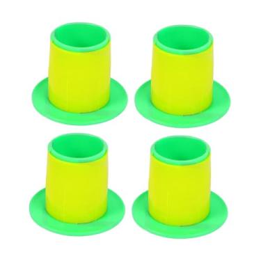 Imagem de oshhni Dispensador de filme stretch com 4 puxadores para movimentação de rolos de filme stretch, máquina compacta de embalagem retrátil, alças para paletes, 50mm, Verde Amarelo