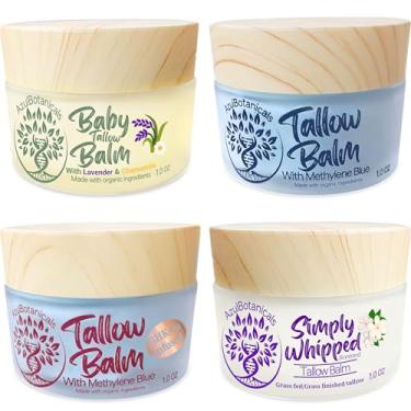 Imagem de Experimente nossos produtos 1 oz (30 g) cada amostra, sebo batido azul de metileno, sebo infundido de cobre GHK- e azul de metileno, bálsamo de sebo para bebê, bálsamo de sebo simplesmente batido
