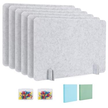 Imagem de Pacote com 6 painéis de privacidade de mesa 40 x 59,9 cm painel divisor acústico portátil divisória de mesa divisor de mesa com isolamento visual de ruído para área de recepção de estudo de estudante