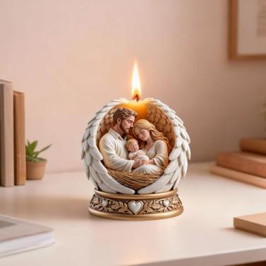Imagem de Molde de vela de silicone quente para família, bebê, pai, mãe, família, asas de anjo para fazer velas, fundição de resina, velas de aromaterapia, cera, sabão de cera artesanal, decoração de casa de