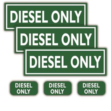 Imagem de F5Xclusive Adesivos de aviso apenas diesel, pacote com 6, verde e branco, à prova de intempéries, 3 grandes de 15 x 5 cm e 3 etiquetas pequenas de 5 x 2 cm para caminhões, tratores, geradores