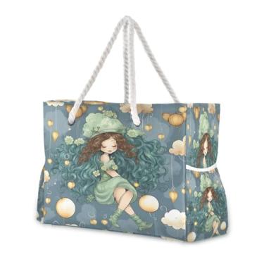 Imagem de Wassud Bolsa de praia feminina grande para praia, impermeável, à prova de areia, bolsa de viagem com zíper e bolso para piscina, academia, acampamento