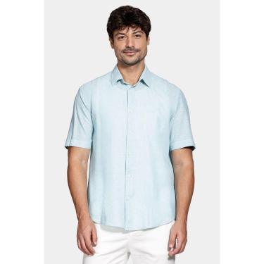 Imagem de Camisa Aramis Manga Curta Regular Linho Algodão Azul-Masculino