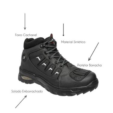 Imagem de Bota Adventure Masculina Preta Coturno Casual Motoqueiro - WEST LINE, 