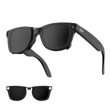 Imagem de HIBLOKS Clipe polarizado para Ray-Ban Meta Wayfarer RW4006 e Gen 2 RW4012 Regular (50-22), clipe de descoloração da armação preta fosca para Rayban Meta Wayfarer Gen 2 Proteja seus olhos, legal e