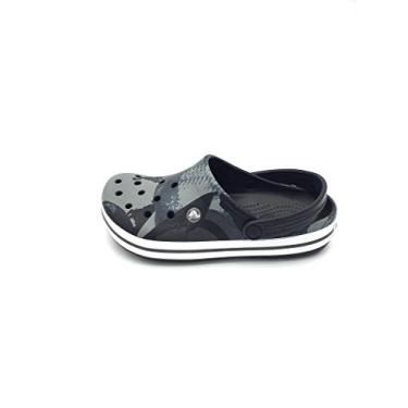 Imagem de Crocs Clog masculino e feminino com estampa Crocband, Preto/branco, 9 Women/7 Men