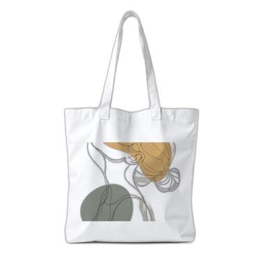 Imagem de Kit 10 Sacola Ecologica s Charmosas e Reutilizáveis 38x41,5cm Com Estampa Line Art