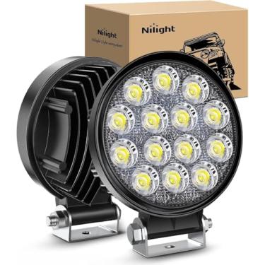 Imagem de Nilight Cápsulas de LED, 2 peças, 4,5 polegadas, 42 W, 4200 lm, holofote redondo, luzes de neblina off-road, barra de luz de LED, barra de luz de trabalho para quadriciclo UTV SUV caminhão barco