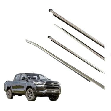 Imagem de Quadro Friso Cromado Externo Portas Dianteira e Traseira para Hilux 2020 a 2022