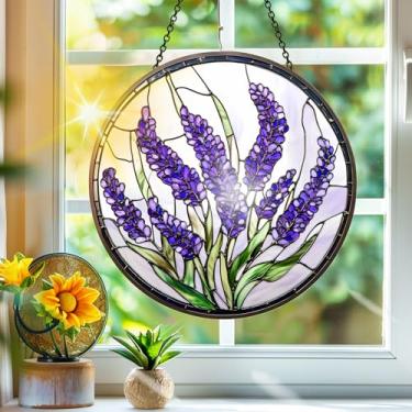 Imagem de Apanhador de sol de acrílico colorido, apanhadores de sol, decoração de janela suspensa de lavanda roxa, arte de parede de arco-íris, para varanda, interior e exterior, jardim, enfeites de Natal