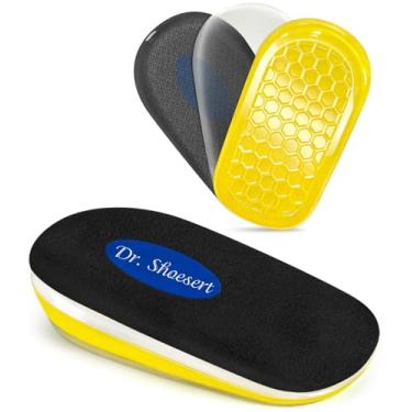 Imagem de Salto ortopédico ajustável de 2,5 cm para discrepância no comprimento da perna e fascite plantar - Híbrido de gel estável com base em colmeia - antiderrapante e resistente a colapsos para botas de
