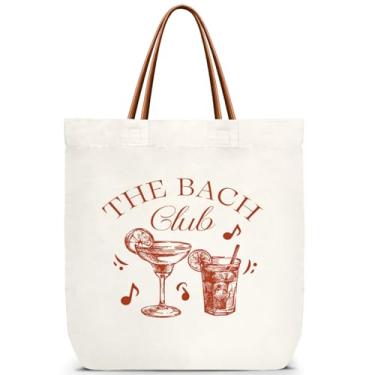 Imagem de ZEDEV Sacola The Beach Club, Sacola de Lona de Coquetel Reutilizável, Bolsa de Ombro para Praia, Viagem, Trabalho, Compras, Academia, Aniversário, Estética, Presente para Mulheres, Amigas, 13