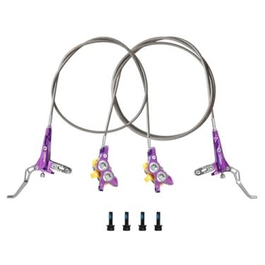 Imagem de ZTZ Kit de freio hidráulico de 4 pistões para bicicletas elétricas – Compatível com Surron Light Bee/Ultra Bee, Talaria XXX/Sting MX3 MX4, Segway X160 X260, 79Bike Falcon M, E Ride Pro-SS (Roxo)