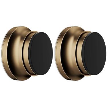 Imagem de 2 batentes de porta para parede, protetor de parede de maçaneta de porta de 4 x 2 cm com silicone e liga de alumínio, adesivo e amortecedor de porta de montagem de parafuso para paredes de casa e