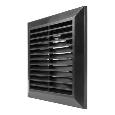 Imagem de Repa Market Tampa de saída de ar preta de 10 cm (abertura) - Ventilação de entrada de ar fresco de plástico para duto redondo - Capa de ventilação de registro com tela de malha - Registro de ar de