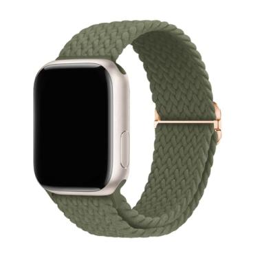 Imagem de Pulseira trançada elástica de nylon esportiva compatível com Apple Watch 49 mm, 46 mm, 45 mm, 44 mm, 42 mm, 41 mm, 40 mm e 38 mm para séries 11/10/9/8/7/6/5/4/3/SE/Ultra, 2 homens e mulheres