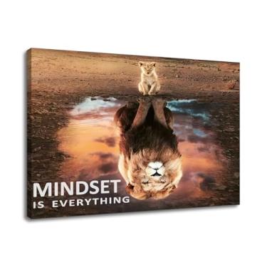 Imagem de Inspirational Canvas Painting Mindset is Everything Pictures Motivational Wall Art Modern Entrepreneur Citações Pôsteres e Impressões Arte para Escritório Sala de Aula Decorações de Casa Emoldurado