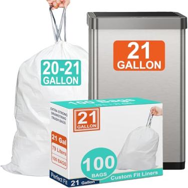 Imagem de Sacos de lixo resistentes Code X 21 litros 1,2 mil de espessura, 100 unidades com cordão reforçado resistente a rasgos e vazamentos, serve para todos os lixeiras de 65 litros, 75 litros e 80 litros