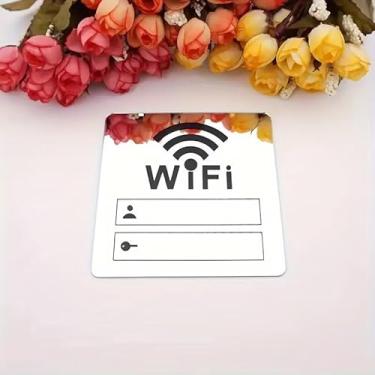 Imagem de Adesivo de sinal Wi-Fi, acabamento espelhado, decalque de parede espelhado, para locais públicos, lojas e residências para exibir a conta e a senha do Wi-Fi