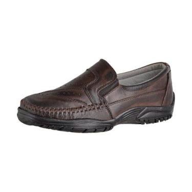 Imagem de Sapatilha Mocassim Masculina Couro Legítimo Framay - 4002 - Café - Só 
