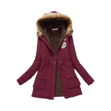 Imagem de Jaqueta De Algodão Feminina Para Outono E Inverno, Acolchoada, Com Cap
