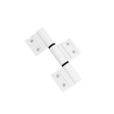 Imagem de Dobradiça Tripla para Porta de Alumínio Linha 25, Branca, 3 Abas, com 6 Parafusos Allen, Uso Residencial Comercial Industrial